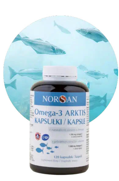 NORSAN Omega-3 ARKTIS 120 kapslí s přírodním olejem z tresčího masa.
