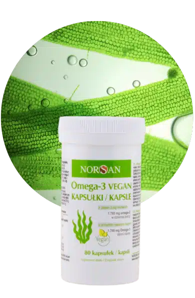 NORSAN Omega-3 VEGAN 80 kapslí s olejem z mořských řas.